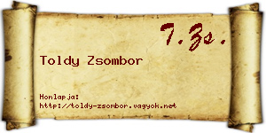 Toldy Zsombor névjegykártya